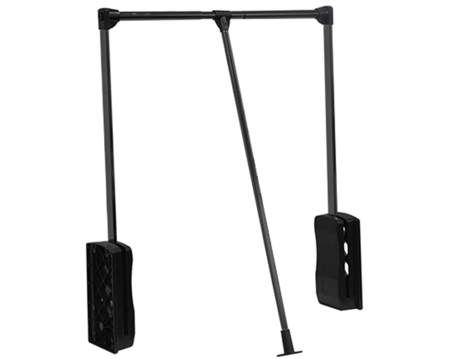 Garderobelift zwart, draagkracht 18-20kg. kastbreedte 55-70