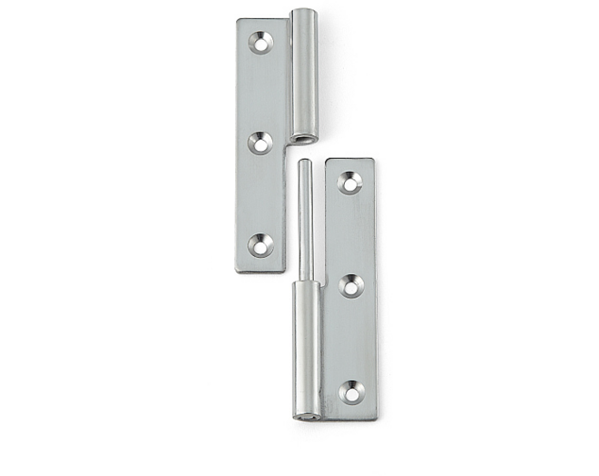 Paumelle RVS hoogte 75mm links, breedte 38mm (uitgeslagen)