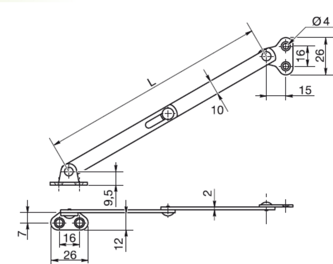 Klepschaar vernikkeld lengte 200mm
