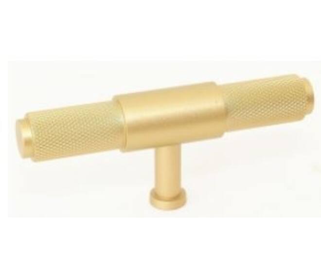 Greep 18x94mm alu geribbeld goudkleur hoogte 39mm