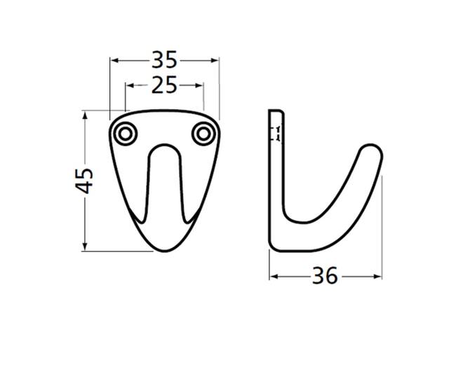 Handdoekhaak zwart