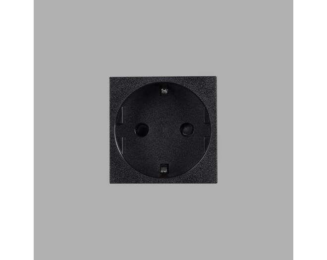 Schuko Socket Module/Type F/45Mm/Black