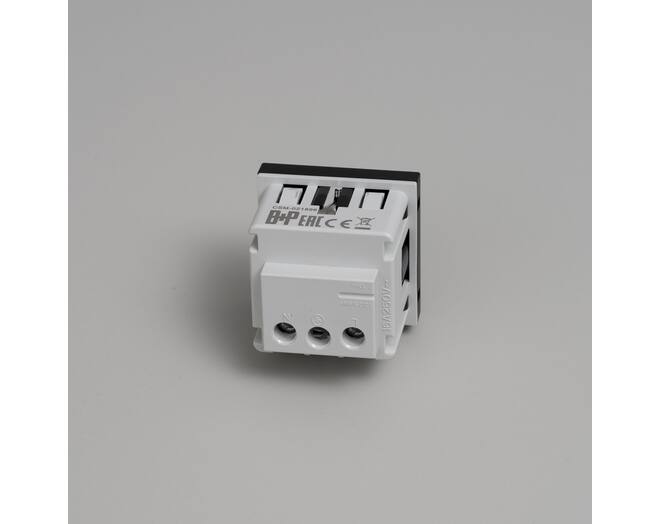 Schuko Socket Module/Type F/45Mm/Black