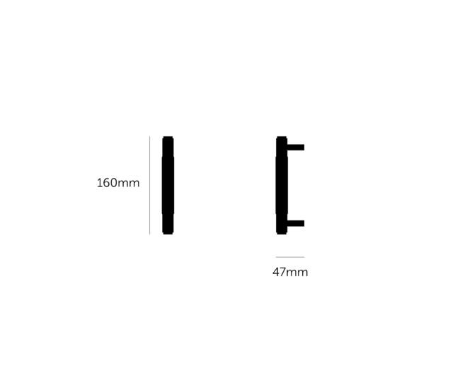 Pull Bar/Cross/Small 160Mm/Brass
