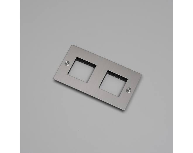 2G Wall Plate/Modules Only/Steel