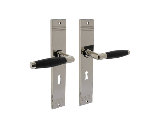Deurkruk Ton Basic met schild sleutelgat 56mm nikkel