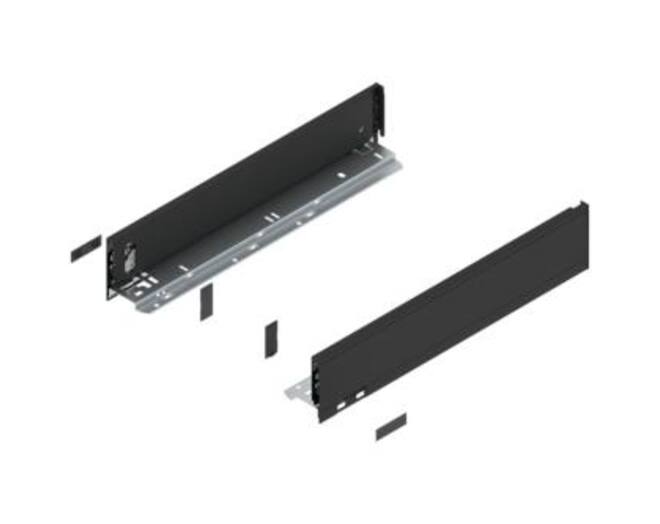Legrabox ladezijde M 450mm, carbon zwart, hoogte 90,5mm