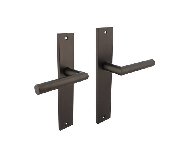 Deurkruk Bastian op schild 245x45mm blind antracietgrijs