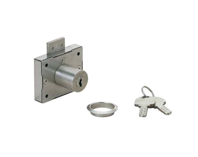 Oplegslot RVS cilinderlengte 30mm, gelijksluitend