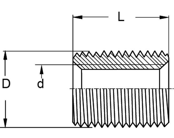 Rampabus voor volkern, M6/9x4,8mm type E verzinkt