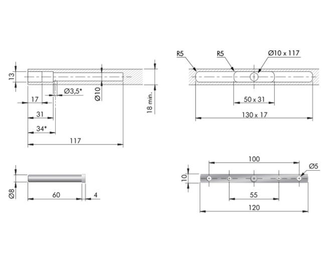 Bracket voor Triade SLIM (zonder schroeven)
