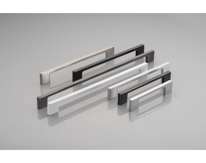 Greep aluminiumkleur 128mm, buitenmaat 161mm, dikte 8.5mm
