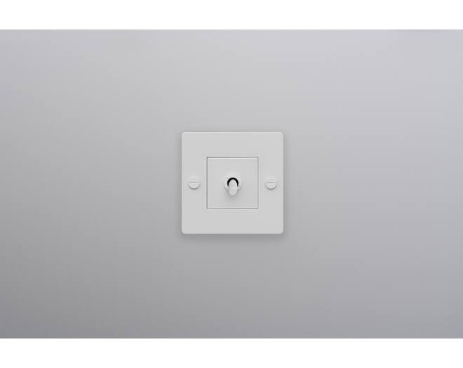 EU 1G Toggle Switch/w/out B+P Logo/White