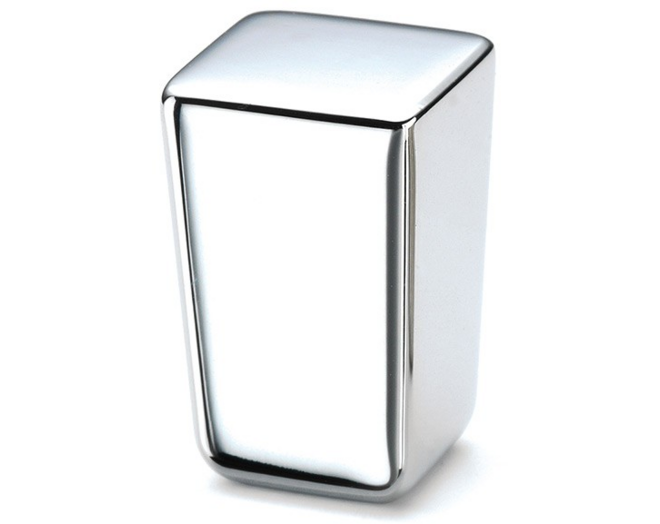 Knop MINI glans chroom 15x15mm, hoogte 24mm