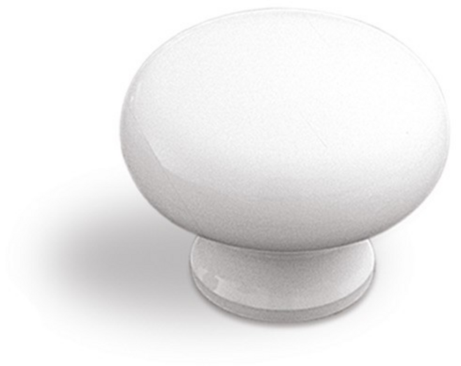 Knop kunststof wit diameter 32mm