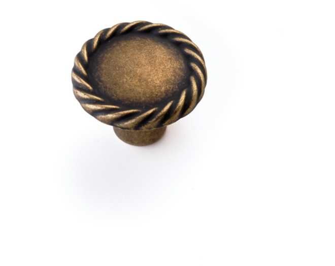 Knop ROPE antiek messing 34mm