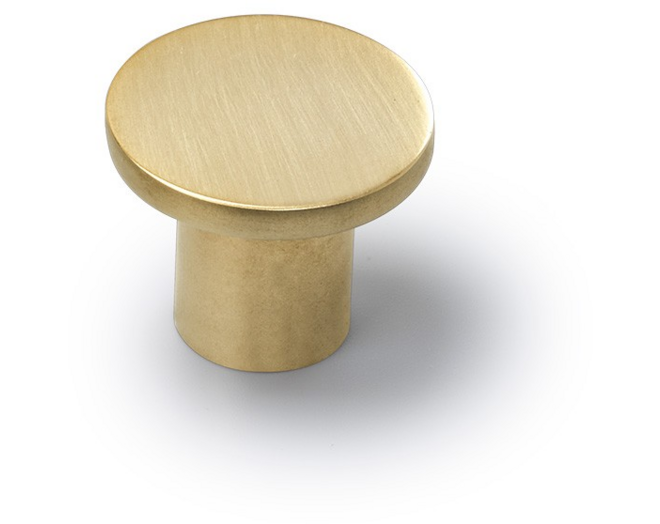 Knop DISC geborsteld goud 33mm