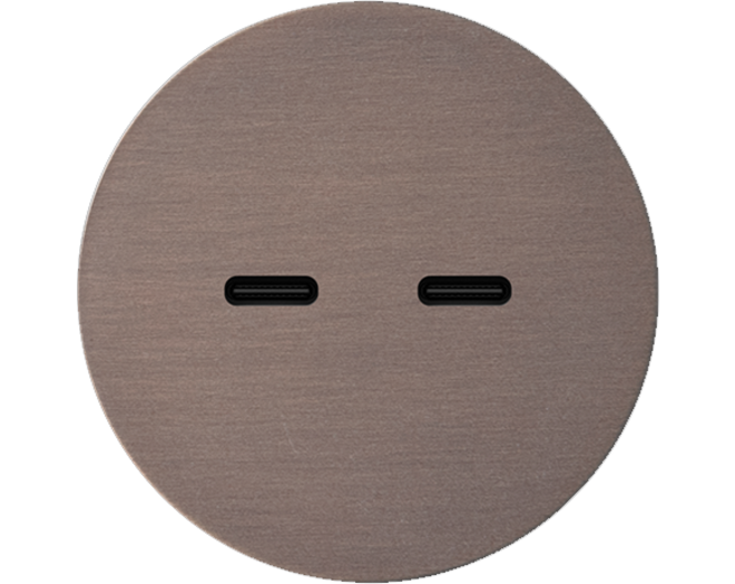 Rond 2.0 USB-C 2X (30W) - s. trim - dark bronze