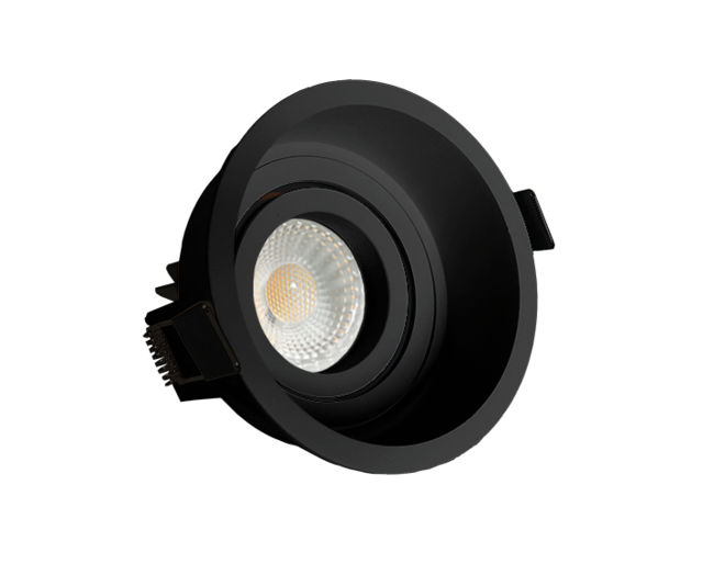 Palma Solo kantelbare inbouwspot rond zwart + Triac driver