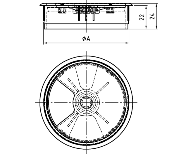 Kabeldoorvoer 60mm zwart