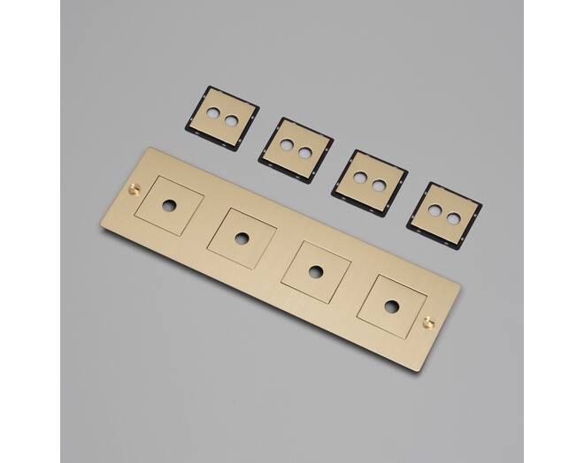 4G Wall Plate/Horizontal/Brass