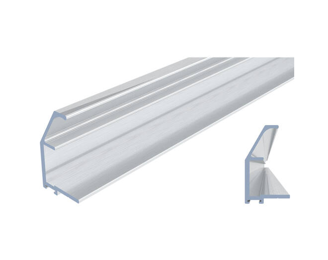 Ocean 1 greeplijst zilver, lengte 2500mm v/ 18mm
