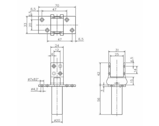 Hawgood scharnier 4500E, 25-30mm houtdikte