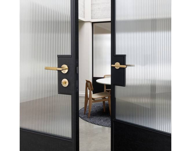 Door Handle Set/Linear/Welders Black