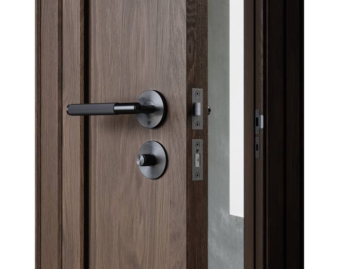 Door Handle Set/Linear/Welders Black