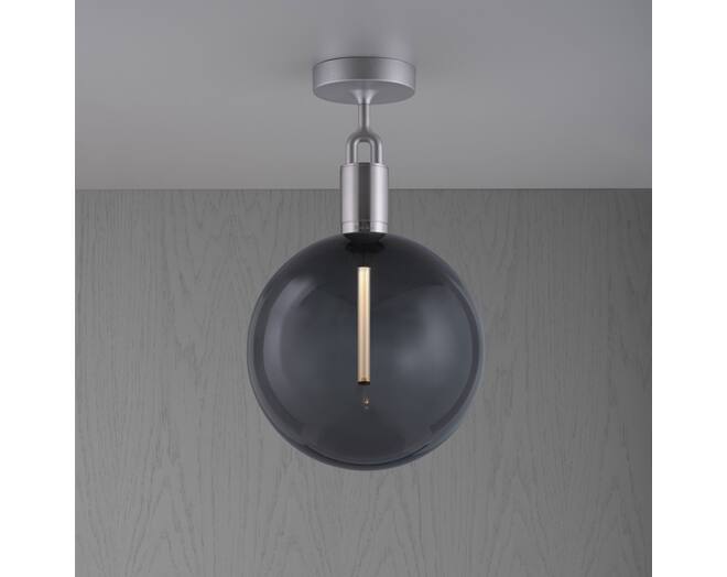 Forked Ceiling/Steel/Large Smoked Globe