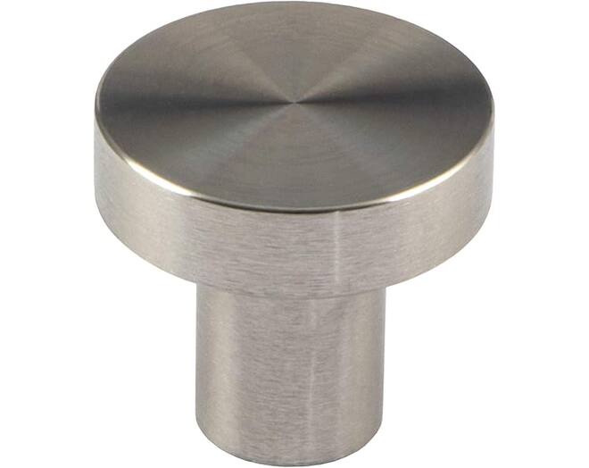 Knop diameter 30mm RVS geborsteld, hoogte 28mm