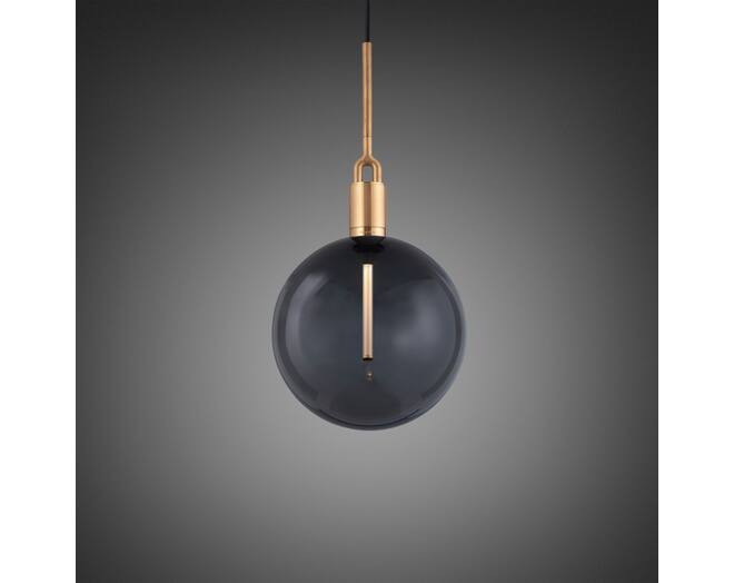 Forked Pendant/Brass/Large Smoked Globe