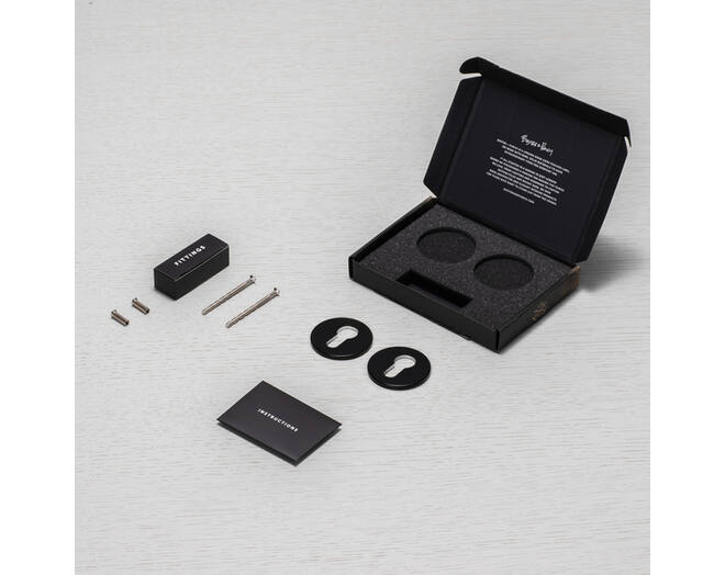 Escutcheon Plate/Euro Profile/Black