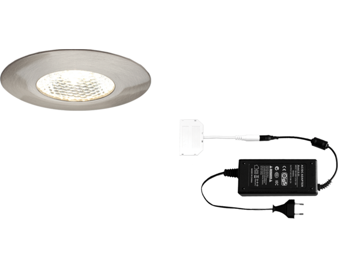 5x Pixel 24V RVS look + driver 24W met 6-voudige verdeler