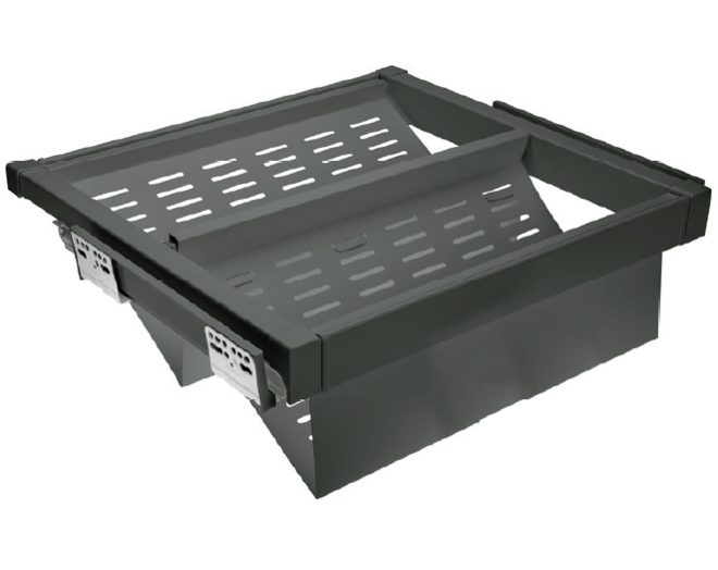 Schoenenrek, uittrekbaar metal 600 mmSOFT-CLOSE, antraciet