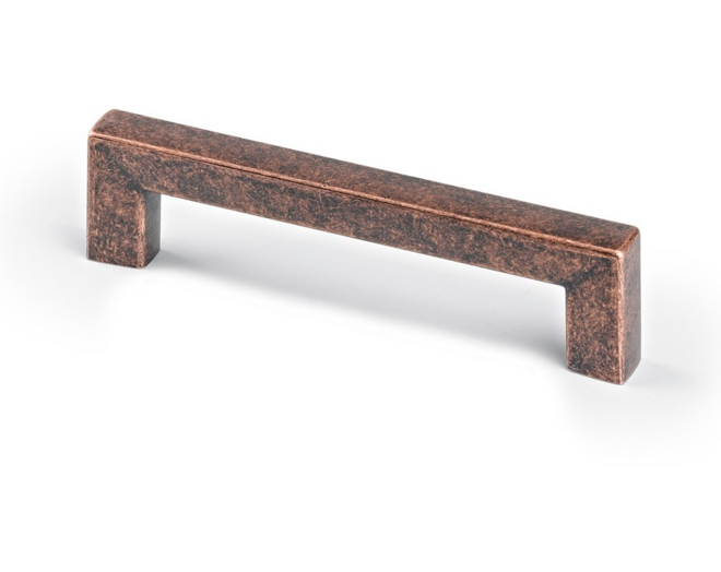Greep SQUARE oud koper 81x10mm, hartmaat 64mm