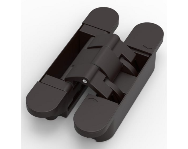 Scharnier invisible Medium mat zwart RAL9005 111x29mm