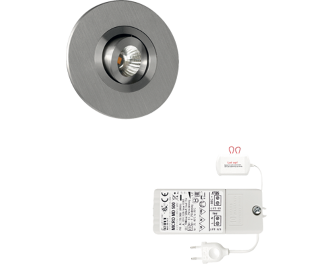 6x Monza rond Alu DTW 3000K-2200K+6x verl+Driver RL dimbaar