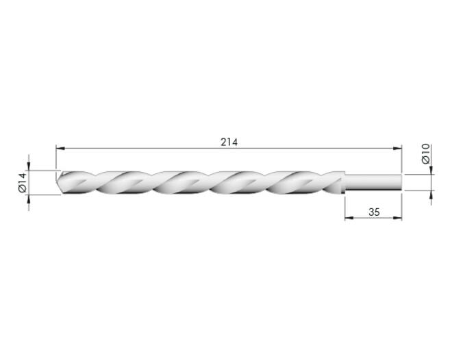 Boor 14x214mm voor boormal Triade