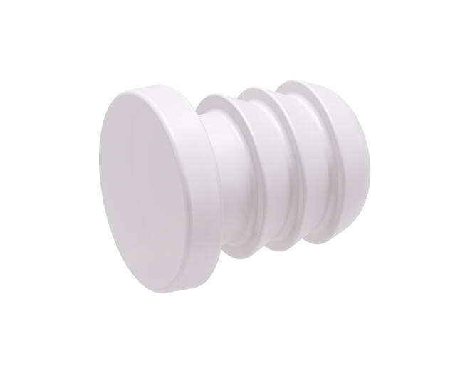 Buffer wit stift 6mm, schotel rond 7,5mm x 1,5mm dik VE=5000