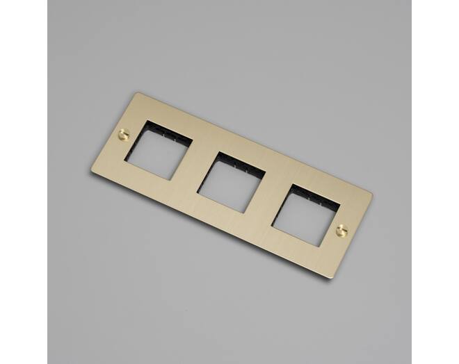 3G Wall Plate/Modules Only/Brass