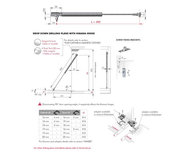 Klepschaar K12 VERSTELBAAR 355mm  - vallende klep