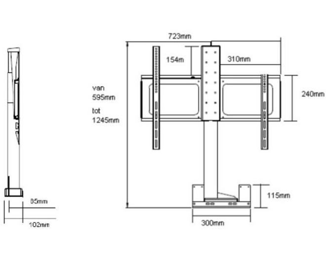 TV lift DL16 voor tv's tot 42inch