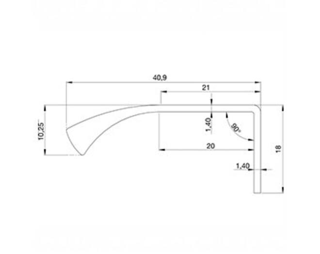 Greep 10x40mm mat zwart geborsteld