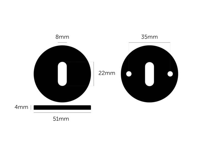 Escutcheon Plate/Traditional Profile/Welders Black