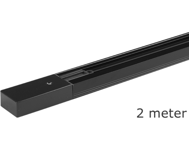1-Faserail zwart afmeting 36x18mm. Lengte:2000mm
