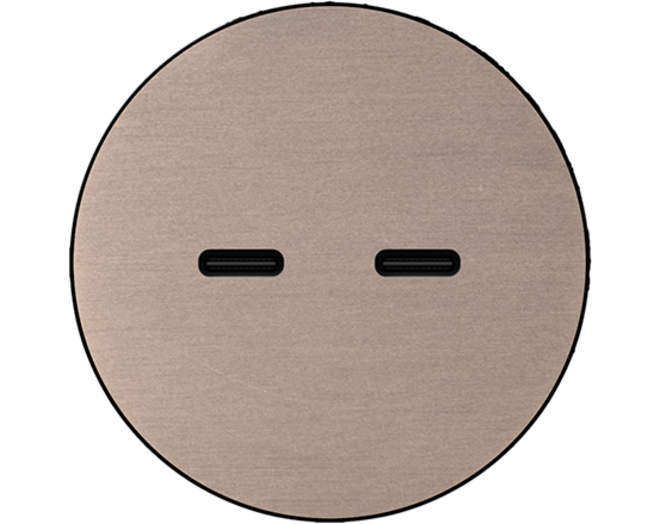Rond 2.0 USB-C 2X (30W) - t.less - light bronze