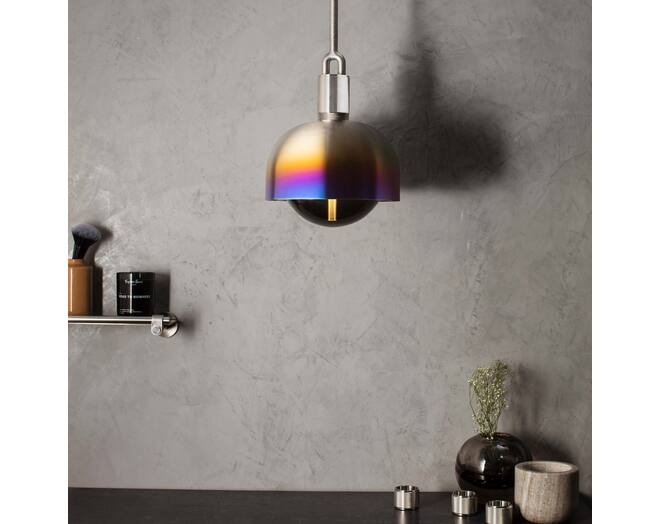 Forked Pendant/Steel/Medium Burnt Steel Shade/Medium S
