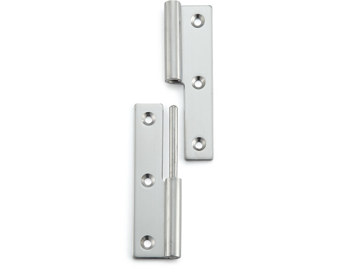 Paumelle RVS hoogte 75mm rechts, breedte 38mm (uitgeslagen)