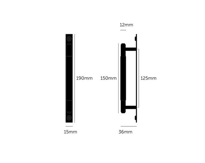Pull Bar/Plate/Linear/Small 190Mm/Steel (Non US)